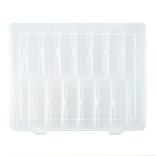Clear 16-Compartment Flip-Top Box Plastic Jewelry Organizer by Bead Landing™